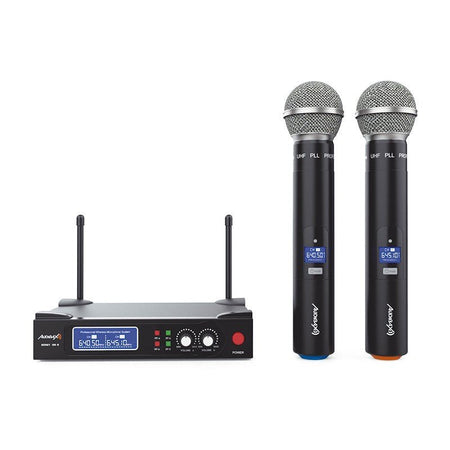 Audibax Sidney 500 B - Micrófono Inalámbrico Profesional UHF Doble Mano + Maleta - Tempo Shop