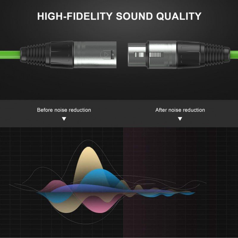 Audibax Silver 10101163 - Cable XLR Macho - XLR Hembra 10m Verde - Tempo Shop