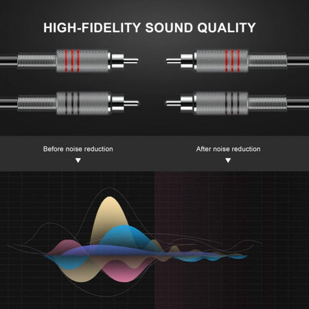 Audibax Silver 10101690 - Cable 2 RCA a 2 RCA Stereo 1,5m Negro - Tempo Shop