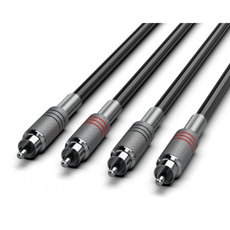 Audibax Silver 10101691 - Cable 2 RCA a 2 RCA Stereo 6m Negro - Tempo Shop