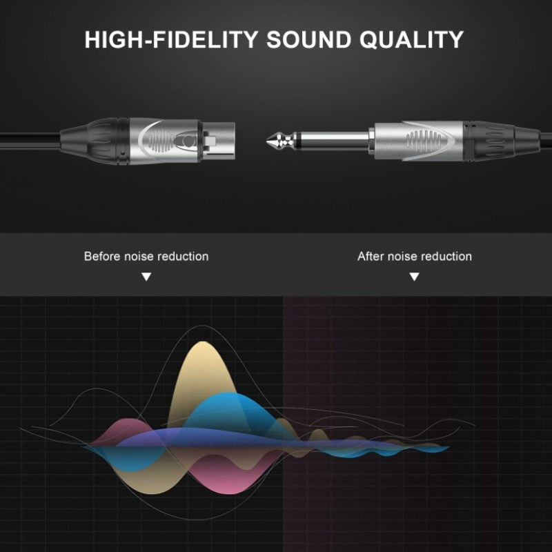 Audibax Silver 10101695 - Cable XLR Hembra a Jack Mono 3m Negro - Tempo Shop