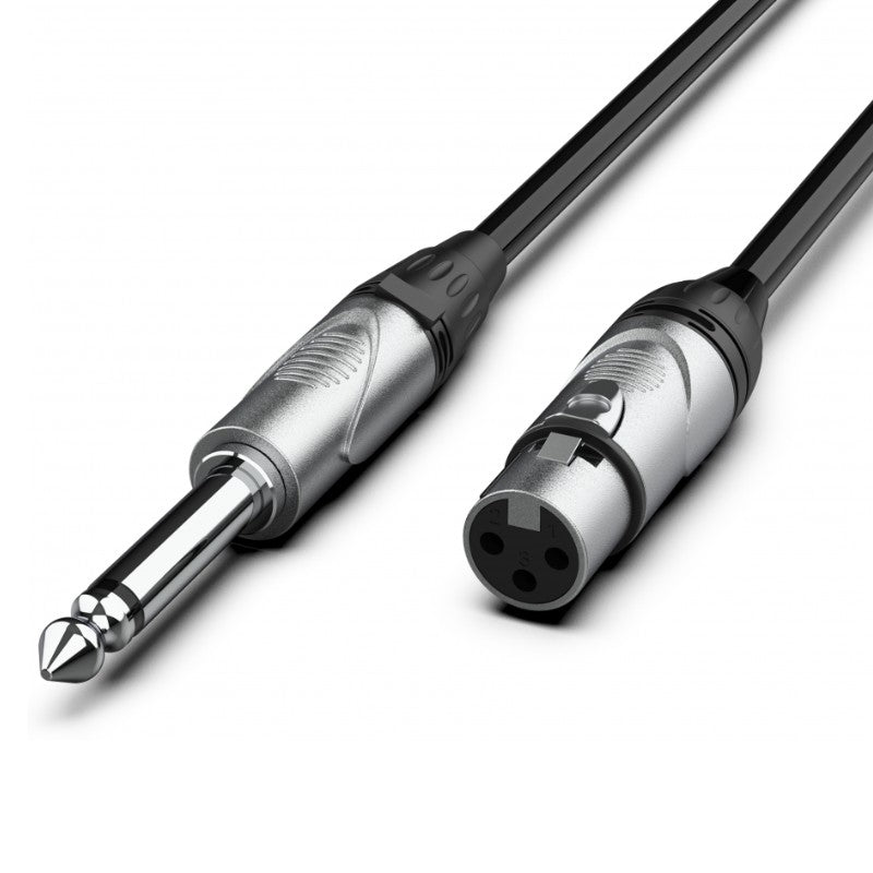 Audibax Silver 10101695 - Cable XLR Hembra a Jack Mono 3m Negro - Tempo Shop