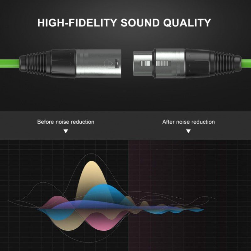 Audibax Silver 10145022 - Cable XLR M - XLR H 15m Verde - Tempo Shop