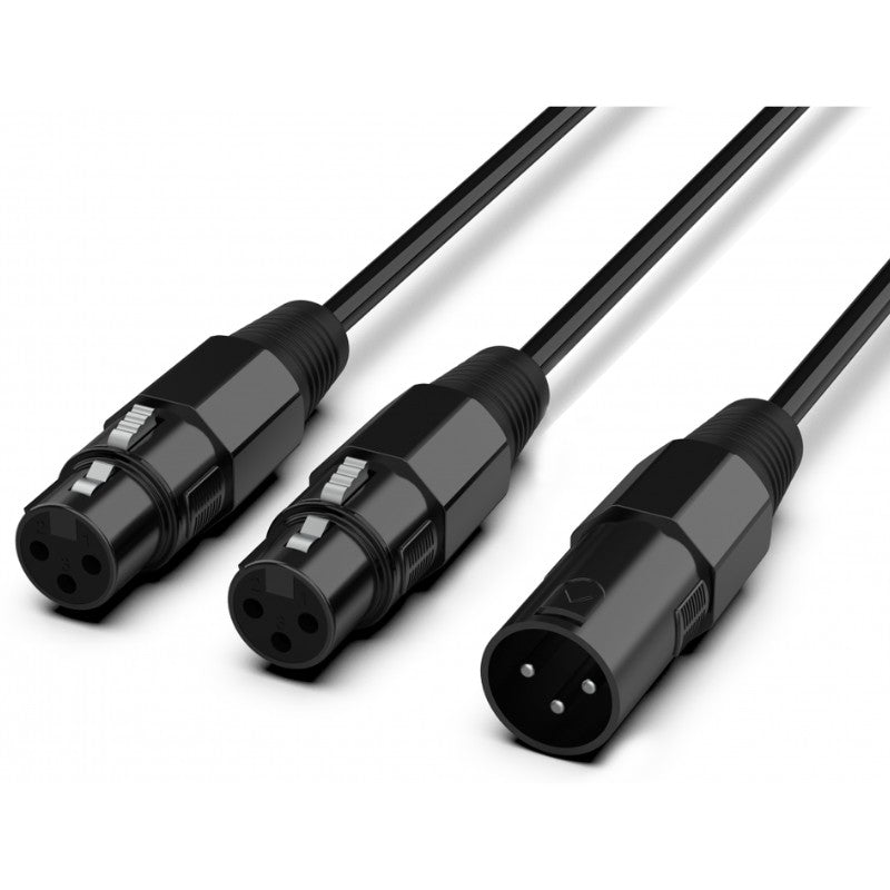 Audibax Silver 10145057 Black - Cable XLR M - 2 XLR H 20m Negro - Tempo Shop