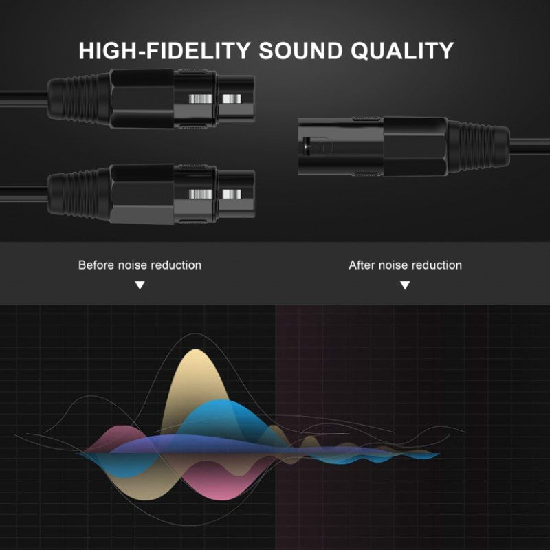 Audibax Silver 10145058 Black - Cable 2 XLR M - XLR H 15cm Negro - Tempo Shop