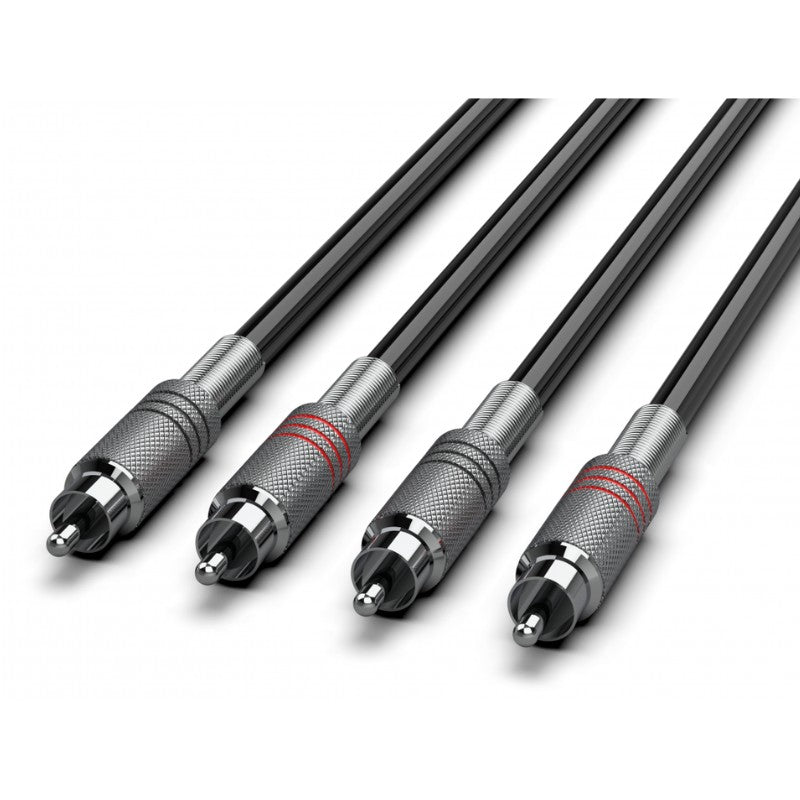 Audibax Silver 10145101 - Cable Premium 2 RCA a 2 RCA St 3m Negro - Tempo Shop