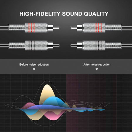 Audibax Silver 10145101 - Cable Premium 2 RCA a 2 RCA St 3m Negro - Tempo Shop