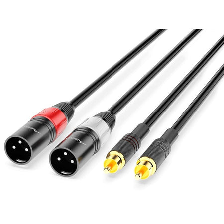 Audibax Silver 10154423 Black - Cable 2 x XLR Macho a 2 x RCA 1,5m - Tempo Shop