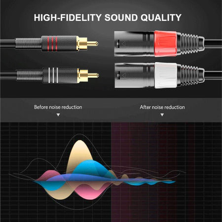 Audibax Silver 10154423 Black - Cable 2 x XLR Macho a 2 x RCA 1,5m - Tempo Shop