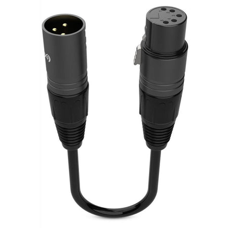 Audibax Silver 10237956 Black - Cable Conversor DMX 3 Pines Macho a 5 Pines Hembra 10cm - Tempo Shop