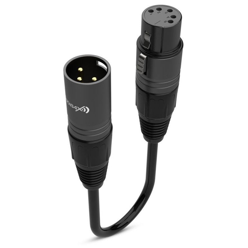 Audibax Silver 10237956 Black - Cable Conversor DMX 3 Pines Macho a 5 Pines Hembra 10cm - Tempo Shop