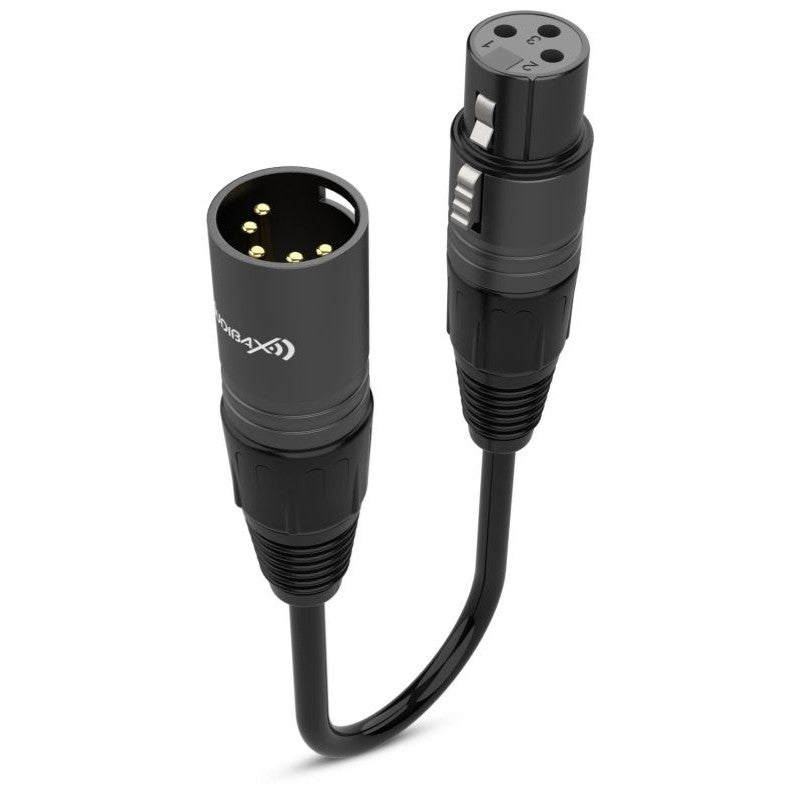 Audibax Silver 10237957 Black - Cable Conversor 5 Pines Macho a 3 Pines hembra 10cm - Tempo Shop