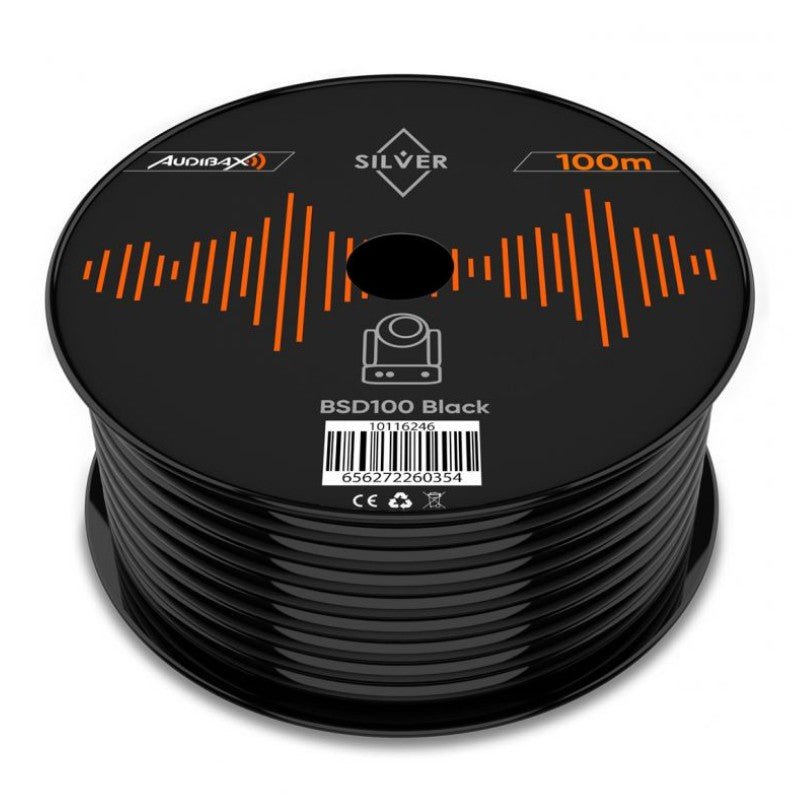 Audibax Silver BSD100 Black - Bobina Cable DMX 100m - Tempo Shop