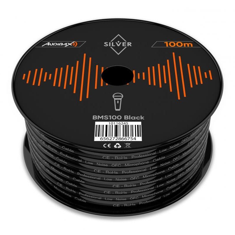 Audibax Silver BSM100 Black - Bobina Cable Micro Balanceado 100m - Tempo Shop