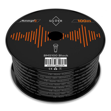 Audibax Silver BSM100 Black - Bobina Cable Micro Balanceado 100m - Tempo Shop
