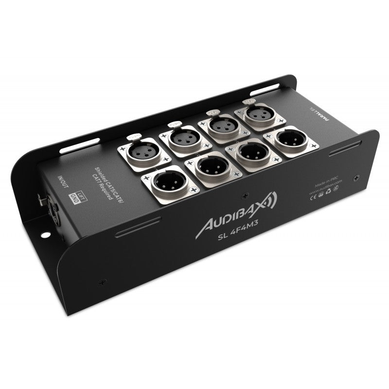 Audibax SL 4F4M3 - Cajetín de Escenario Pasivo Splitter DMX