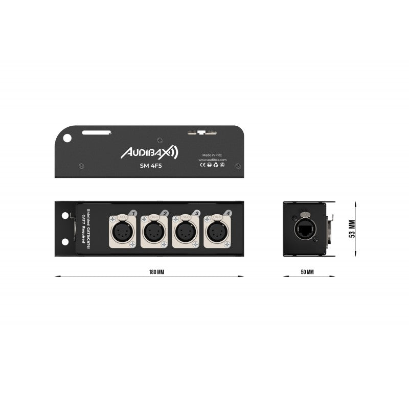 Audibax SM 4F5 - Cajetín Escenario Pasivo RJ45 y XLR