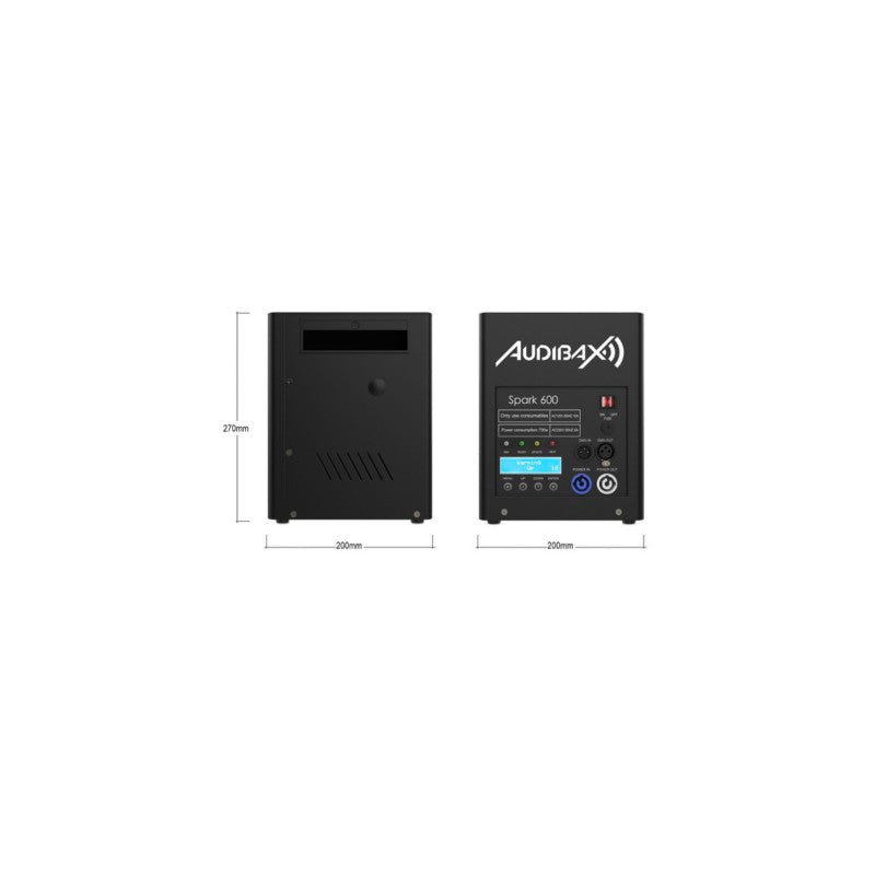 Audibax Spark 600 Máquina de Fuego Frío 2 Unidades + Flightcase Doble - Pack Profesional de Efectos Especiales