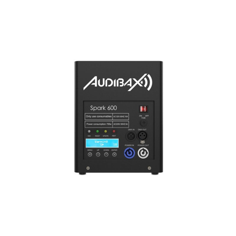 Audibax Spark 600 Máquina de Fuego Frío 2 Unidades + Flightcase Doble - Pack Profesional de Efectos Especiales