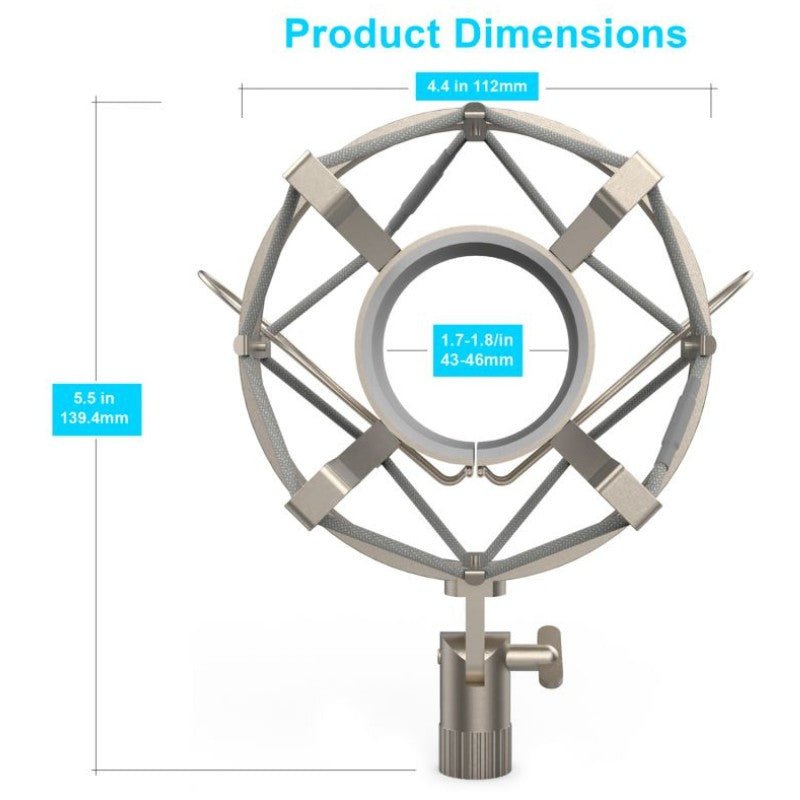 Audibax SPM1 Silver - Araña para Micrófono 46 - 48mm - Tempo Shop