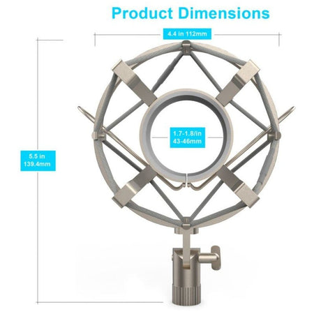 Audibax SPM1 Silver - Araña para Micrófono 46 - 48mm - Tempo Shop