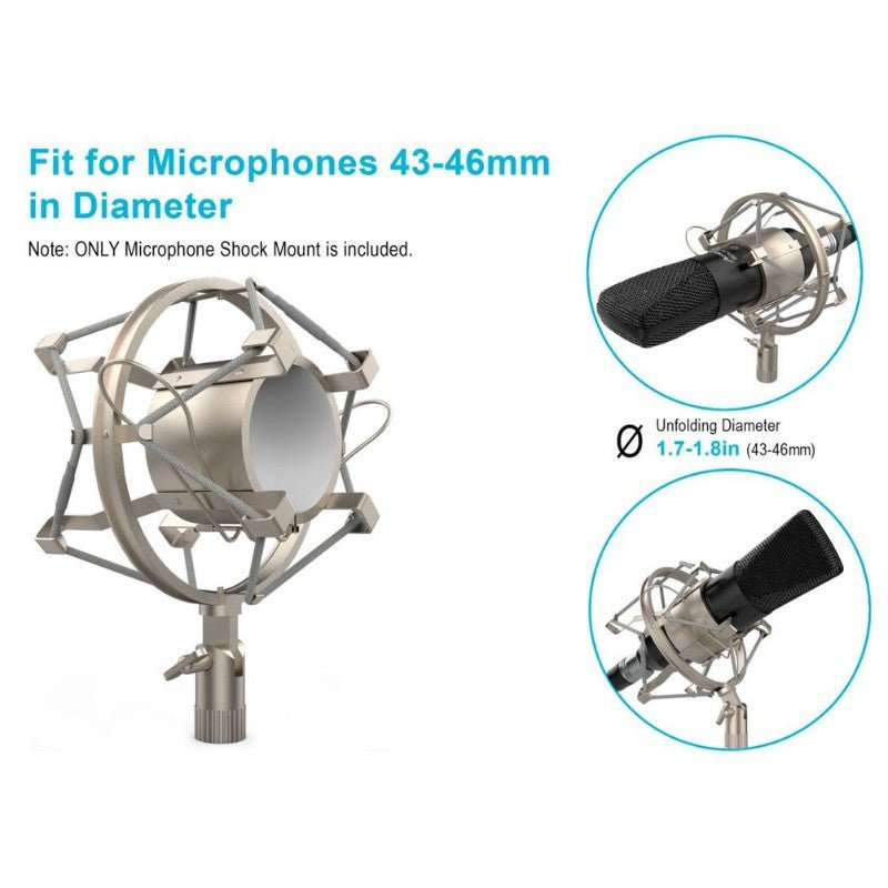 Audibax SPM1 Silver - Araña para Micrófono 46 - 48mm - Tempo Shop