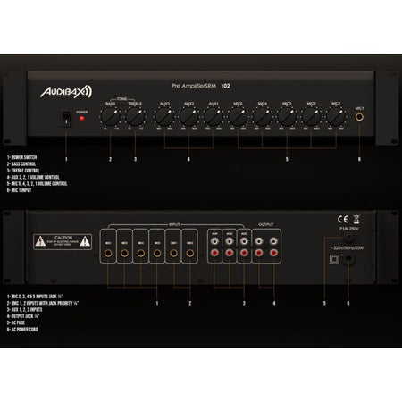 Audibax SRM102 - Mezclador Profesional de 8 Canales - Tempo Shop