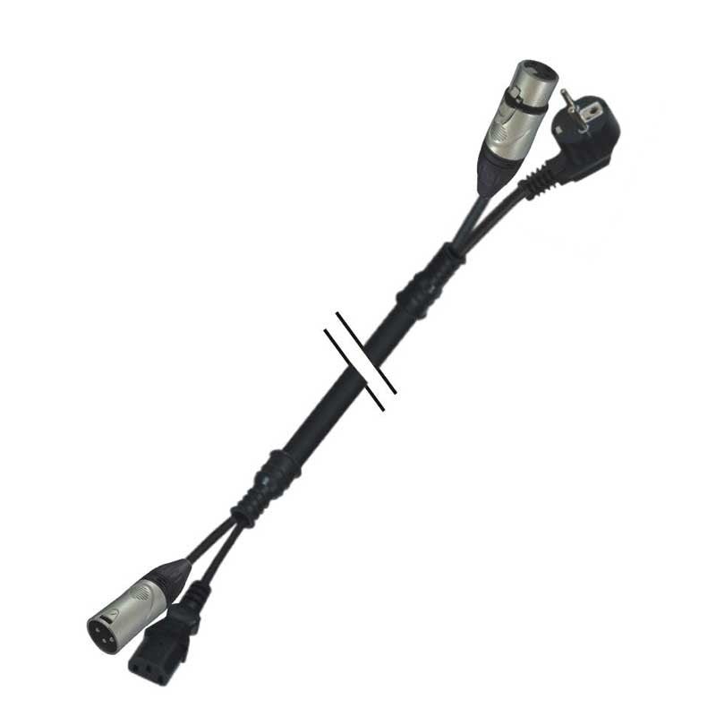 Audibax XLRPOWER - Cable XLR Macho - XLR Hembra 15m + Toma 220 V - Tempo Shop