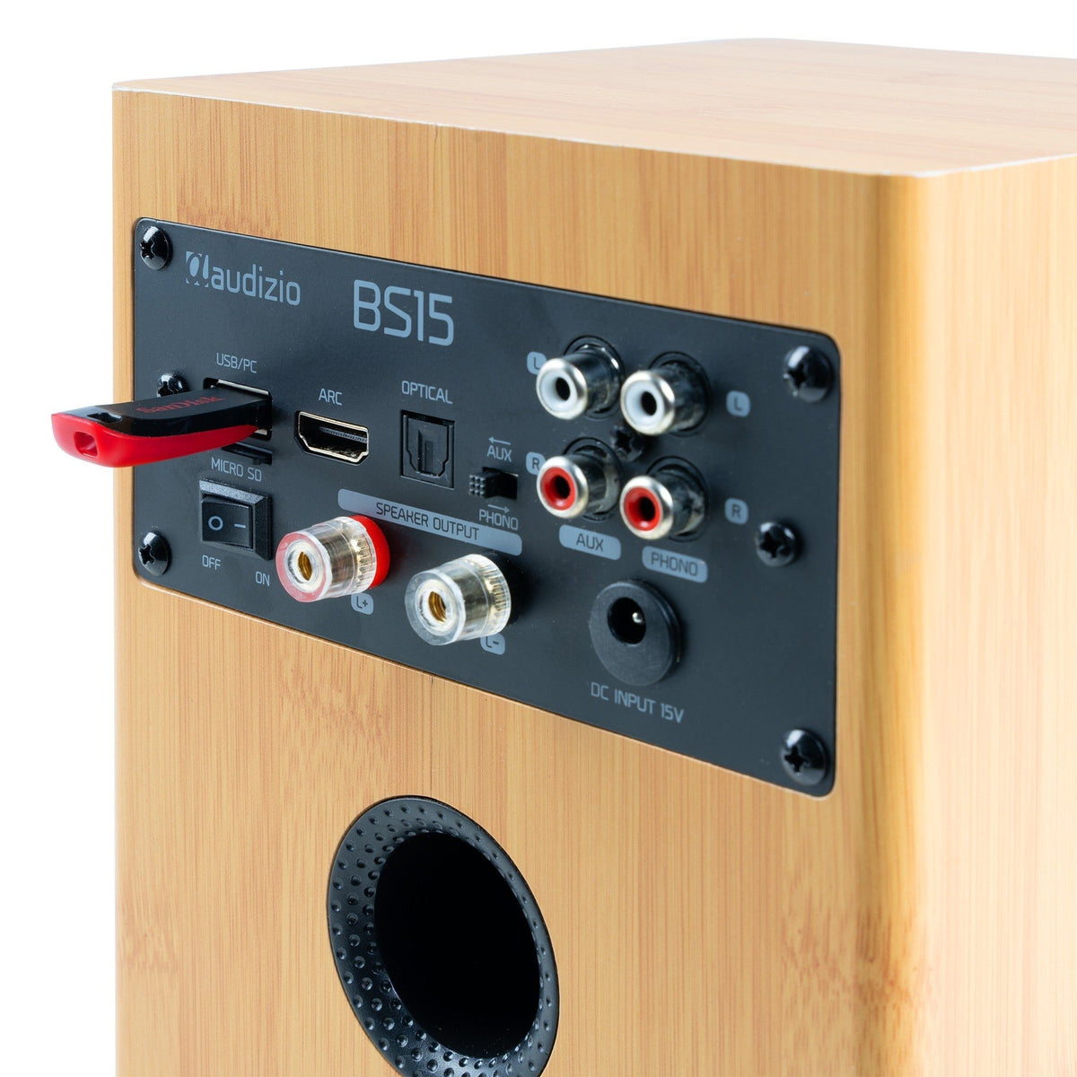 Audizio BS15 - Altavoces activos de estantería 60W de bambú - Tempo Shop