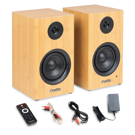 Audizio BS15 - Altavoces activos de estantería 60W de bambú - Tempo Shop