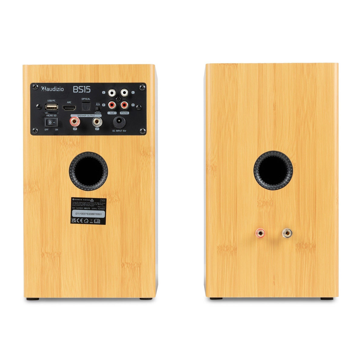 Audizio BS15 - Altavoces activos de estantería 60W de bambú - Tempo Shop