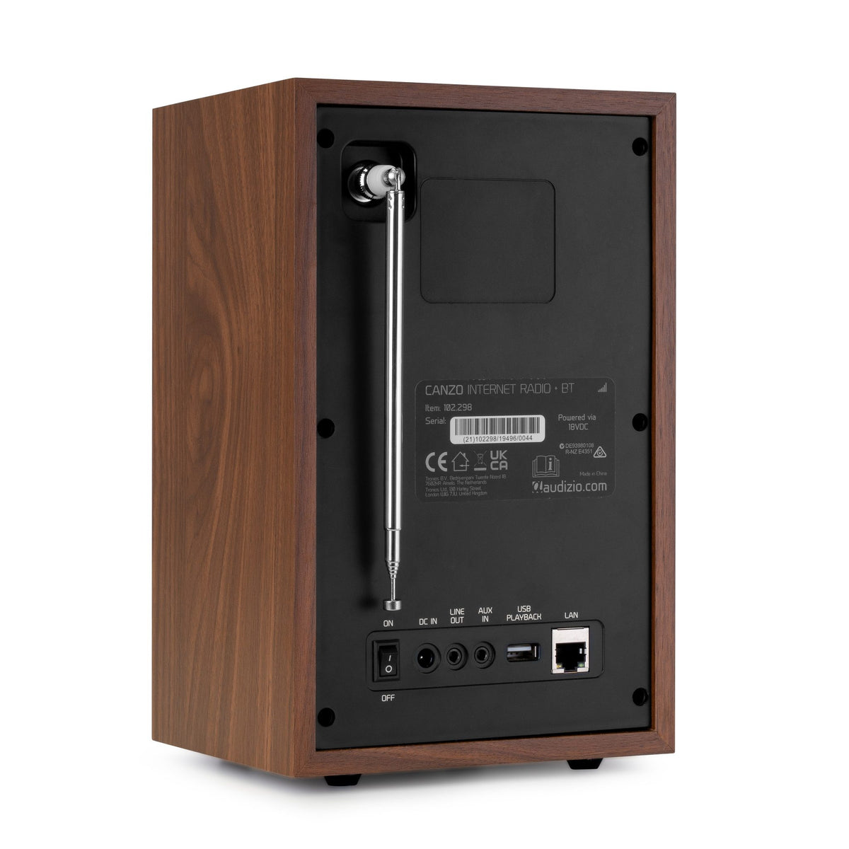 Audizio Canzo - Radio por Internet con DAB+, FM y Bluetooth en Acabado Nogal - Tempo Shop