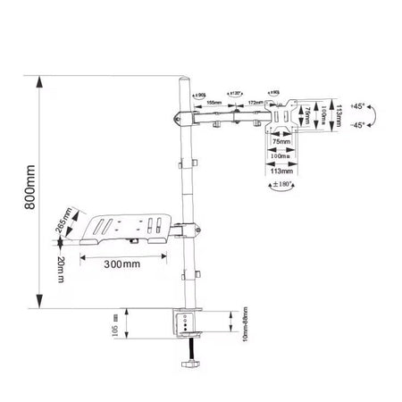Audizio CMA10L - Brazo para un monitor de 13" - 32" con soporte para portátil - Tempo Shop