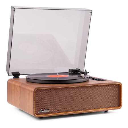 Audizio Laredo - Tocadiscos Premium de Madera con Bluetooth y Altavoces Hi-Fi de 160W - Tempo Shop