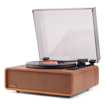Audizio Laredo - Tocadiscos Premium de Madera con Bluetooth y Altavoces Hi-Fi de 160W - Tempo Shop