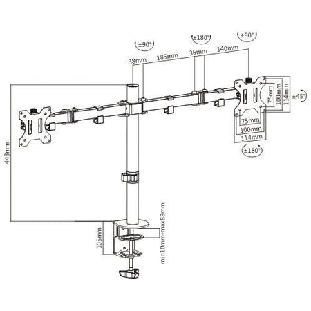 Audizio MAD20 - Brazo Doble para Monitor 13” - 32” - Tempo Shop