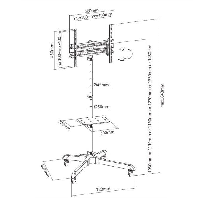 Audizio MFS30 - Soporte portátil de suelo para TV 32” - 65” - Tempo Shop