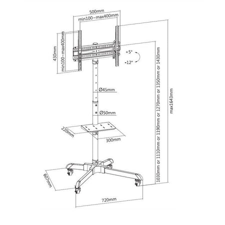 Audizio MFS30 - Soporte portátil de suelo para TV 32” - 65” - Tempo Shop