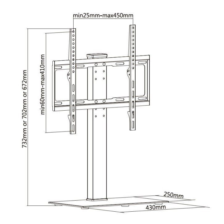 Audizio TTTS40 - Soporte de mesa para TV con base de cristal 32” - 55” - Tempo Shop
