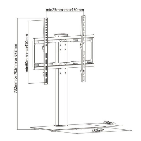 Audizio TTTS40 - Soporte de mesa para TV con base de cristal 32” - 55” - Tempo Shop