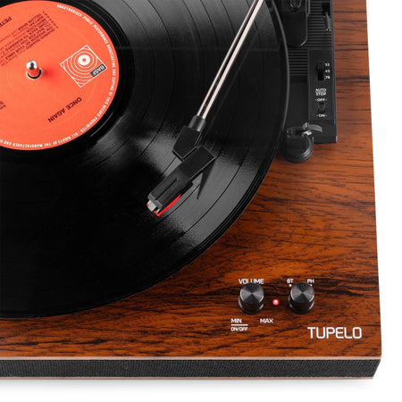 Audizio Tupelo - Tocadiscos BT con 2 Altavoces Madera de 120W - Tempo Shop