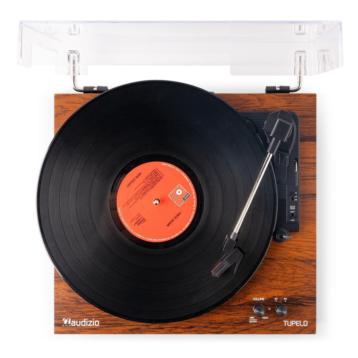 Audizio Tupelo - Tocadiscos BT con 2 Altavoces Madera de 120W - Tempo Shop