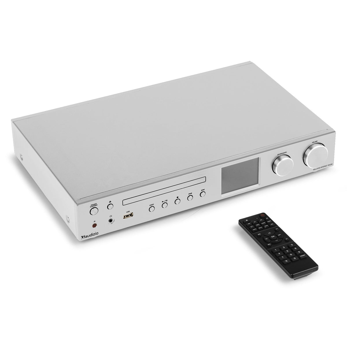 Audizio Bolzano - Receptor de Internet con Amplicador, DAB+ y reproductor CD Aluminio - Tempo Shop