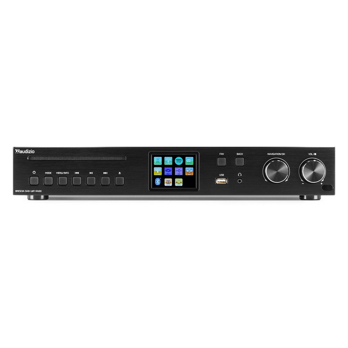 Audizio Brescia - Receptor de Internet con Amplicador, DAB+ y reproductor CD Negro - Tempo Shop
