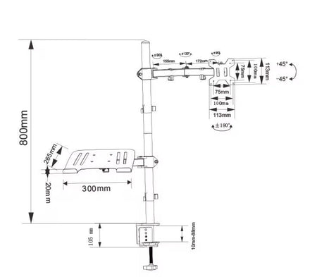 Audizio CMA10L - Brazo para un monitor de 13" - 32" con soporte para portátil - Tempo Shop