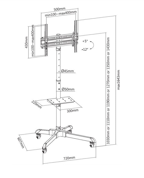 Audizio MFS30 - Soporte portátil de suelo para TV 32” - 65” - Tempo Shop