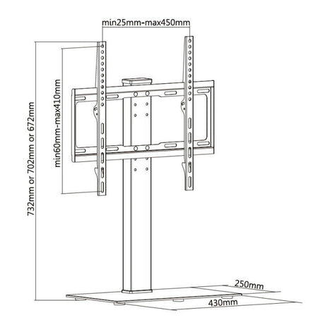 Audizio TTTS40 - Soporte de mesa para TV con base de cristal 32” - 55” - Tempo Shop