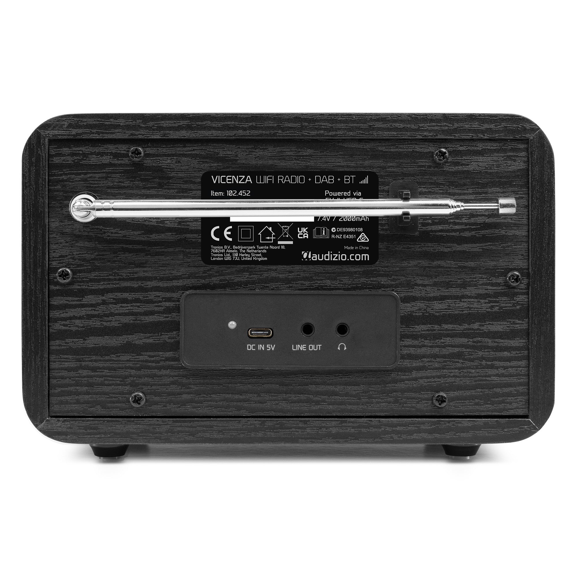 Audizio Vicenza - WIFI Radio Internet con DAB+ y batería Black - Tempo Shop