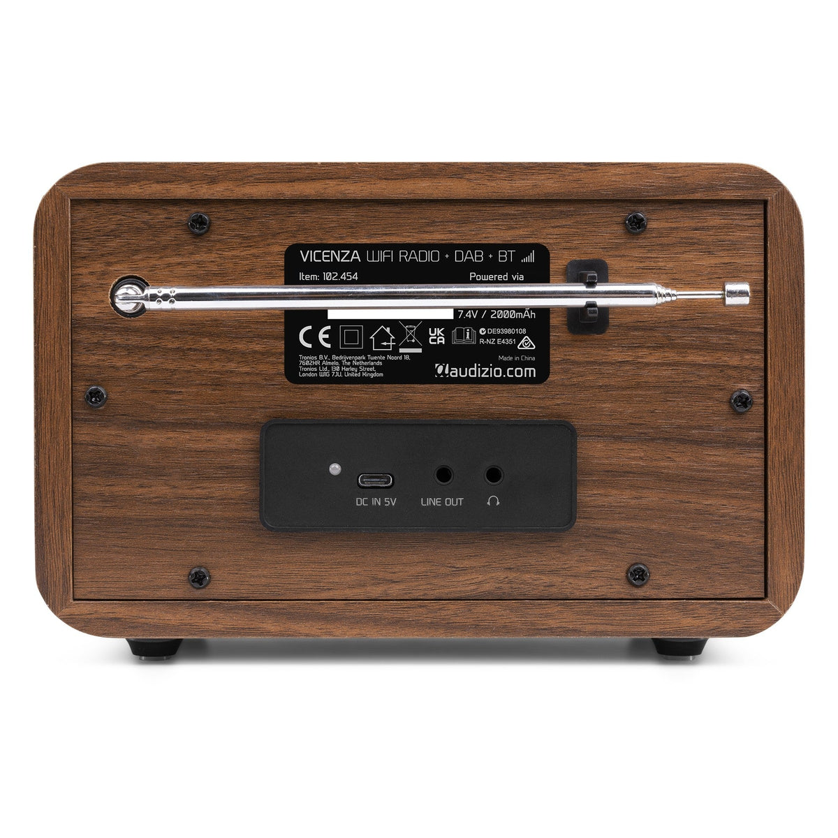 Audizio Vicenza - WIFI Radio Internet con DAB+ y batería Wood - Tempo Shop