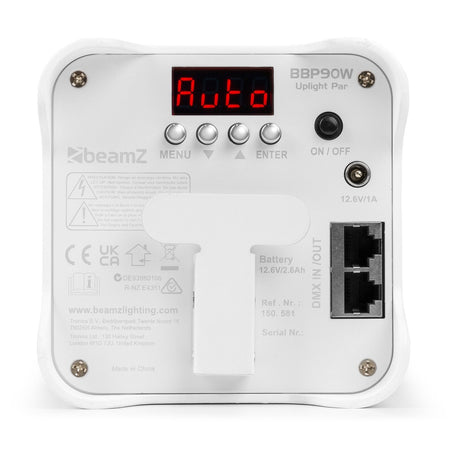 beamZ BBP90W - Foco Uplight a batería 4x 4W Blanco - Tempo Shop